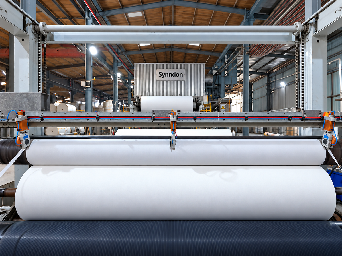 Paper rolls and finishing equipment at Synndon